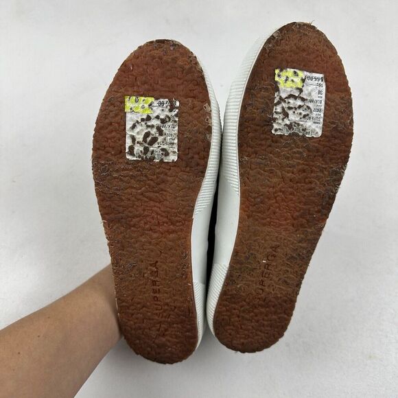 SUPERGA Black Canvas Slip On Mules Slide Sneakers Womens 7.5 Mens 6 Lace Up 2402 - Picture 9 of 12